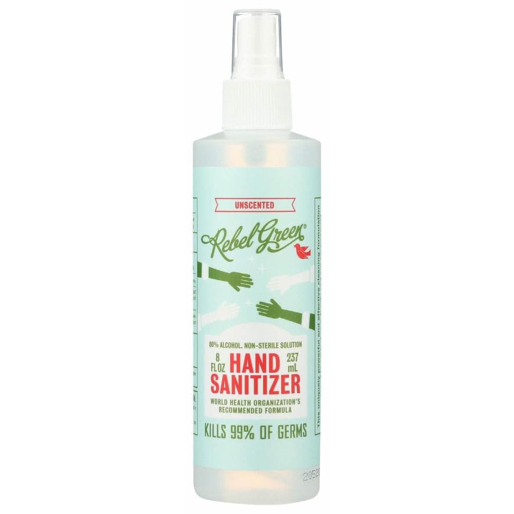 REBEL GREEN Beauty & Body Care > Soap and Bath Preparations > Hand Sanitizers REBEL GREEN: Sanitizer Hand Unscented, 8 oz