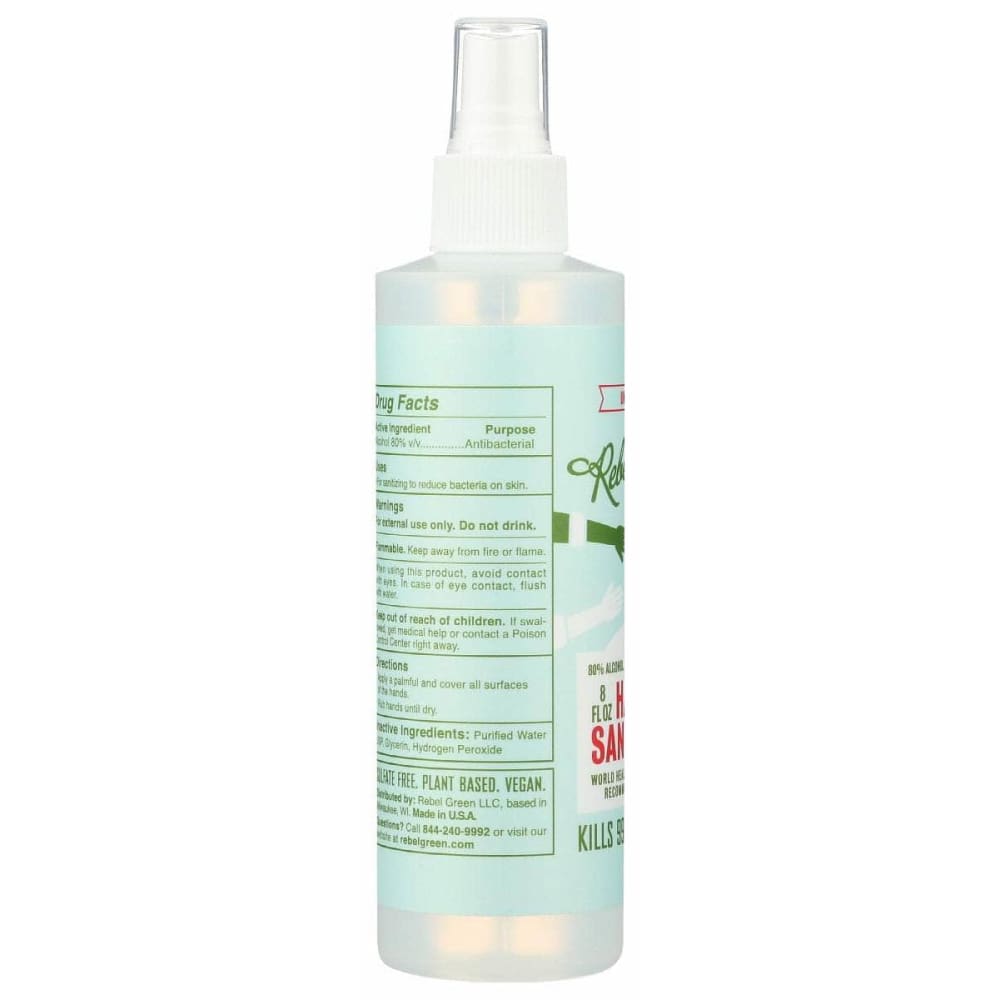 REBEL GREEN Beauty & Body Care > Soap and Bath Preparations > Hand Sanitizers REBEL GREEN: Sanitizer Hand Unscented, 8 oz