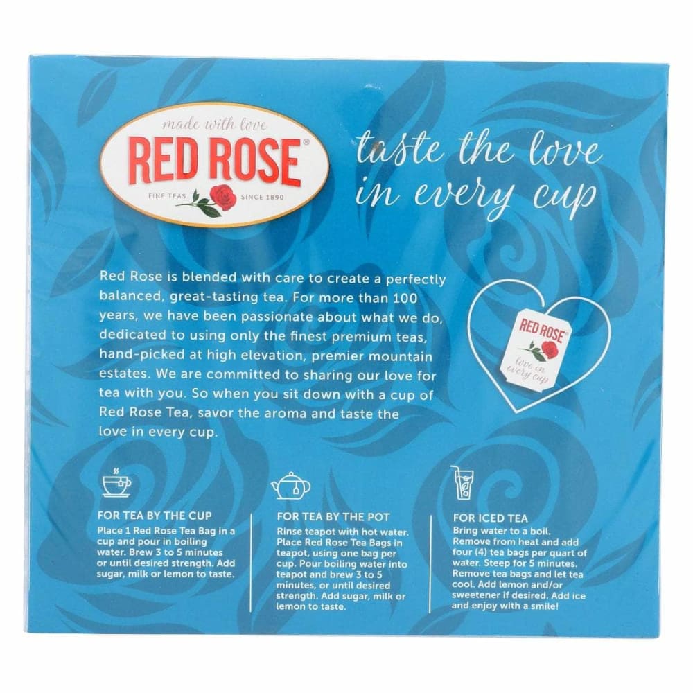 RED ROSE Grocery > Beverages > Coffee, Tea & Hot Cocoa RED ROSE Original Black Tea 100 Teabags, 1 bx