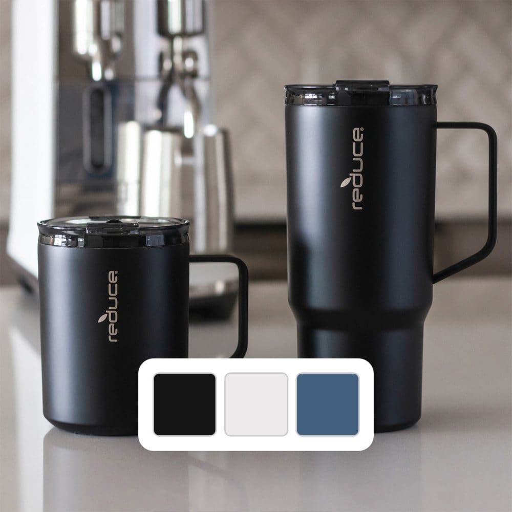 Reduce Vacuum Insulated Stainless Steel Hot1 Coffee Mug Set With Steam Release Lid 14 oz. and 24 oz. - Drinkware - ShelHealth