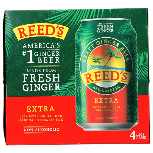 REEDS: Ginger Beer Extra 4Pk 48 fo (Pack of 4) - Beverages > Sodas - REEDS