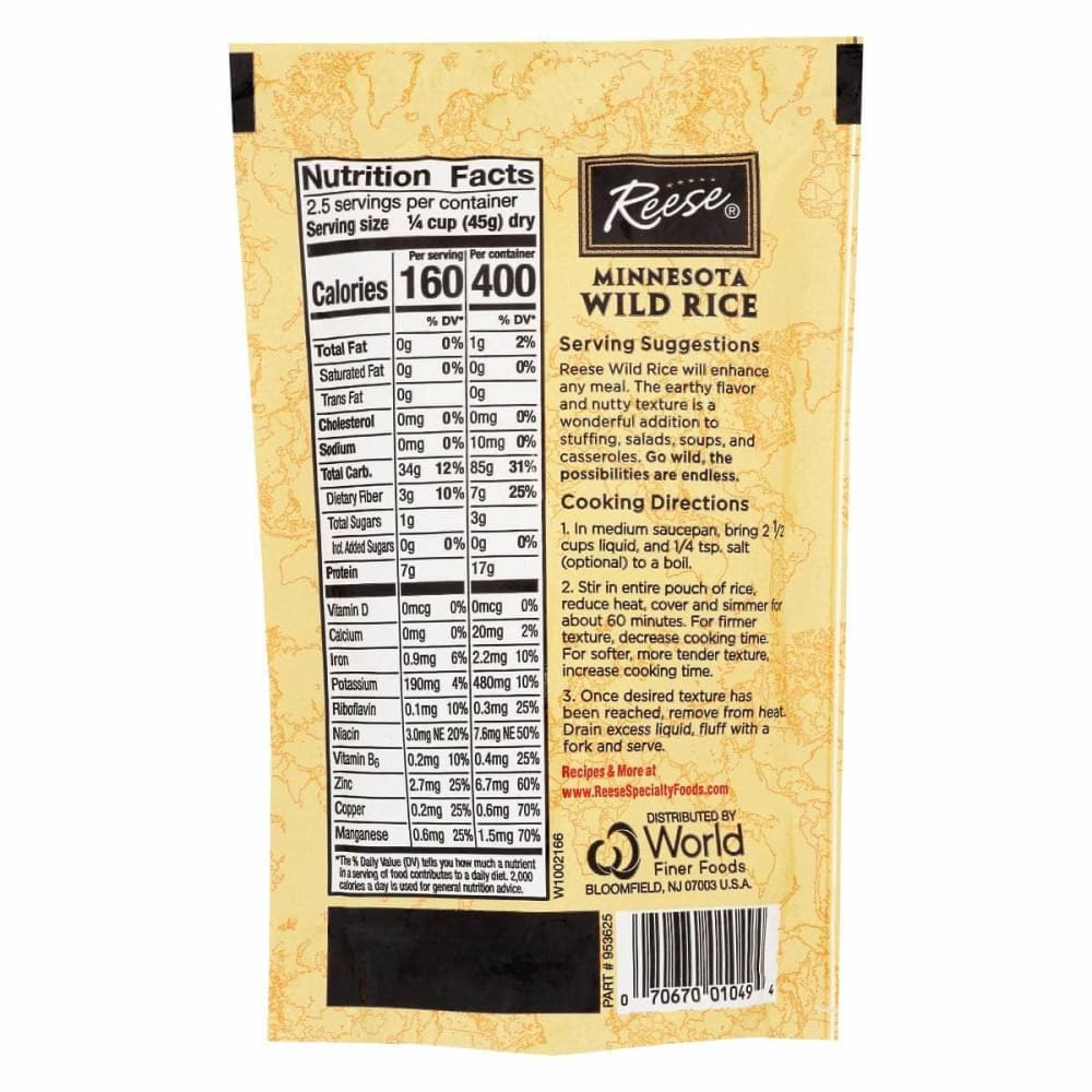 REESE Grocery > Pantry > Rice REESE: All Natural Minnesota Wild Rice Paddy Grown, 4 oz