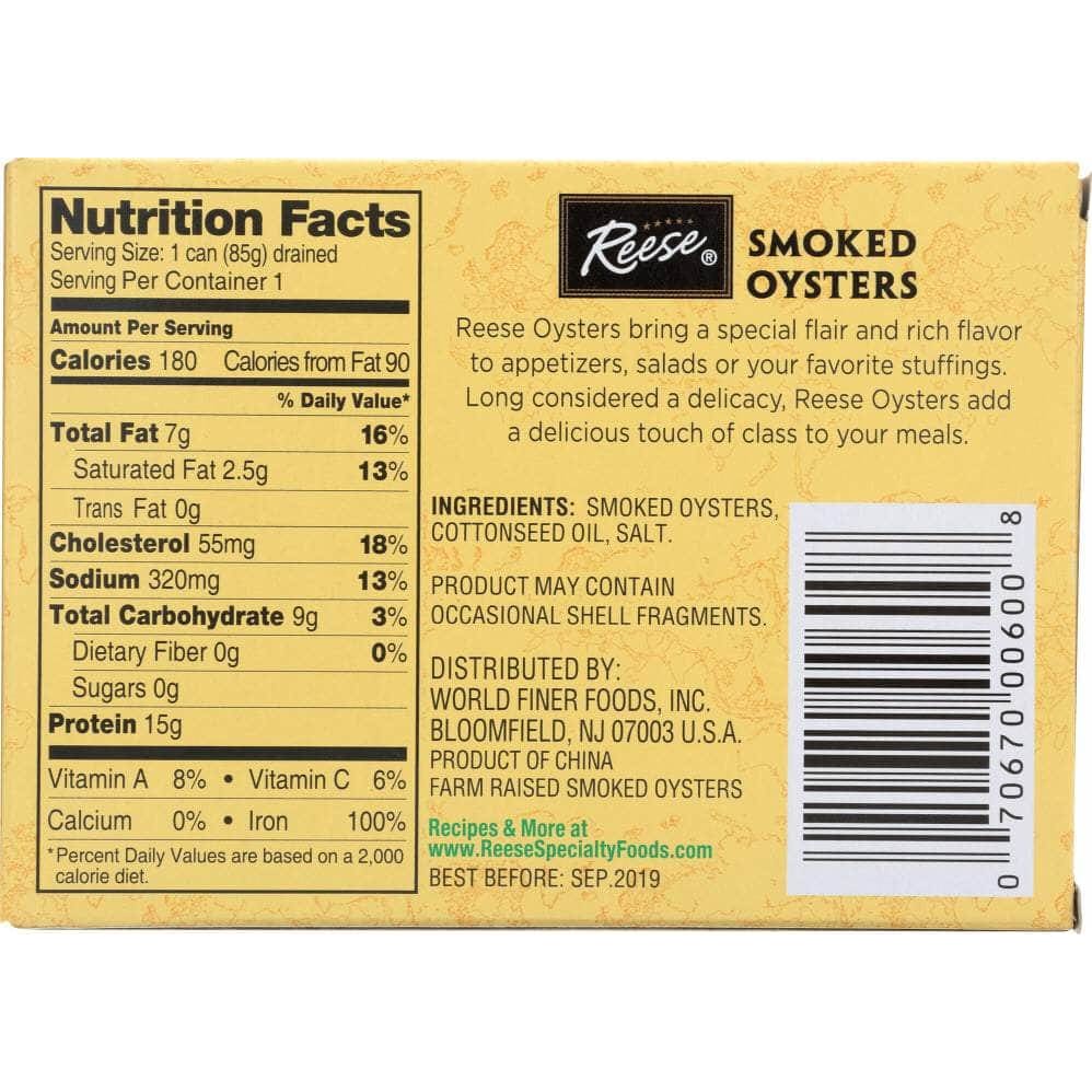 Reese Reese Smoked Oyster Medium, 3.7 Oz