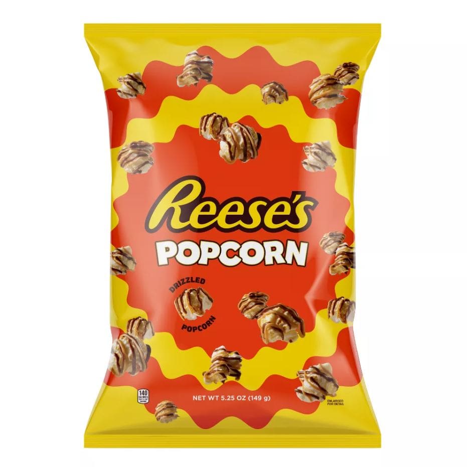 REESES: Chocolate Drizzled Peanut Butter Popcorn 5.25 oz (Pack of 4) - Grocery > Snacks > Popcorn - REESES
