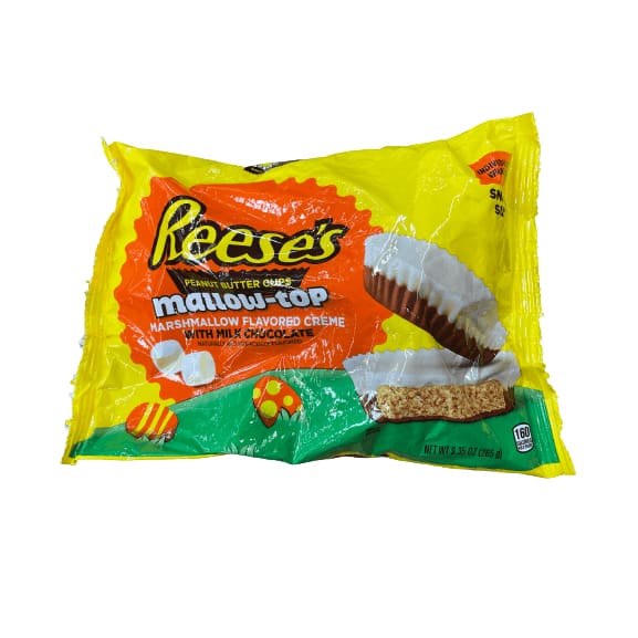 REESE'S REESE'S Mallow-Top Marshmallow Creme Milk Chocolate Peanut Butter Snack Size Cups Candy, Easter, 9.35 oz.