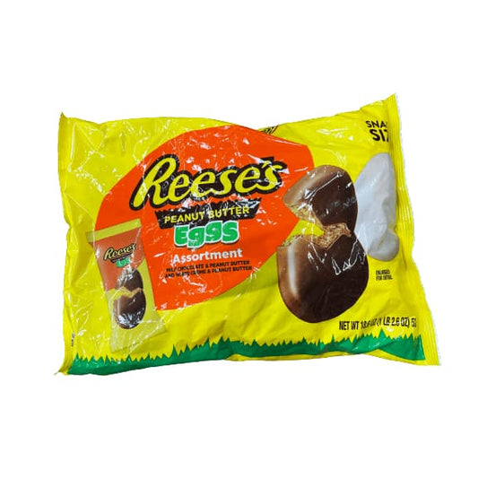 REESE'S REESE'S Milk Chocolate and White Creme Peanut Butter Snack Size Eggs Assortment Candy, Easter, 18.6 oz,