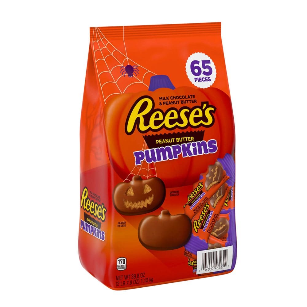 REESE’S Milk Chocolate Peanut Butter Creamy Halloween Pumpkins Candy Bulk Bag (39.8 oz. 65 Pieces) - New Items - REESE’S