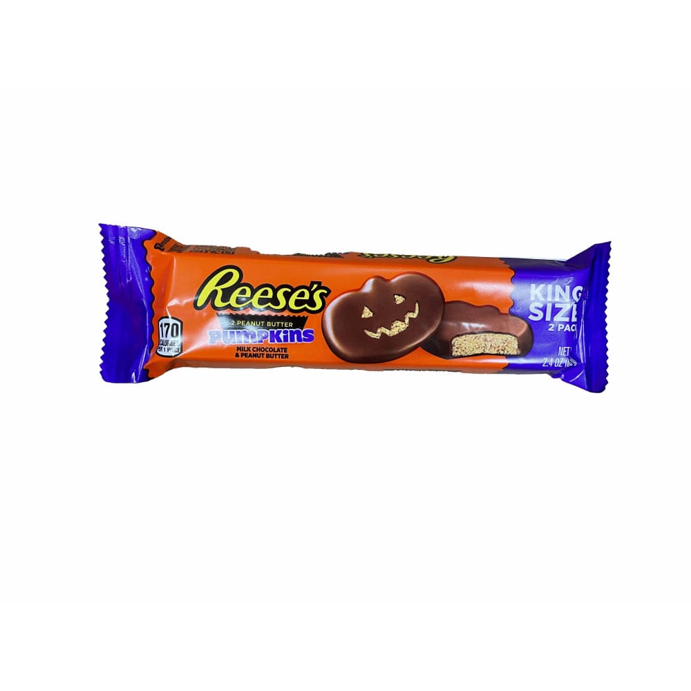 Reese's REESE'S, Milk Chocolate Peanut Butter Pumpkins Candy, Halloween, 2.4 oz, King Size Pack (2 Pieces)