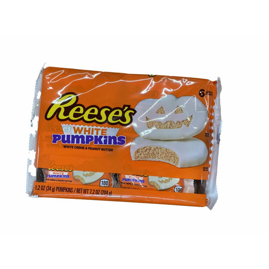 Reese's REESE'S White Creme Peanut Butter Pumpkins Candy, Halloween, 1.2 oz, Packs (6 Count)