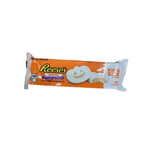 Reese's REESE'S, White Creme Peanut Butter Pumpkins Candy, Halloween, 2.4 oz, King Size Pack (2 Pieces)