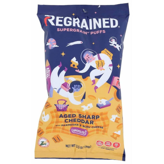REGRAINED Regrained Snacks Puffed Aged Chedda, 3.5 Oz