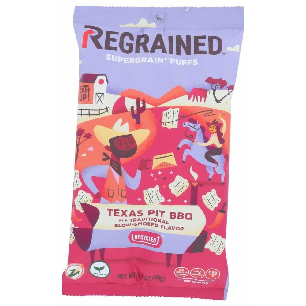 REGRAINED Regrained Snacks Puffed Texas Bbq, 3.5 Oz