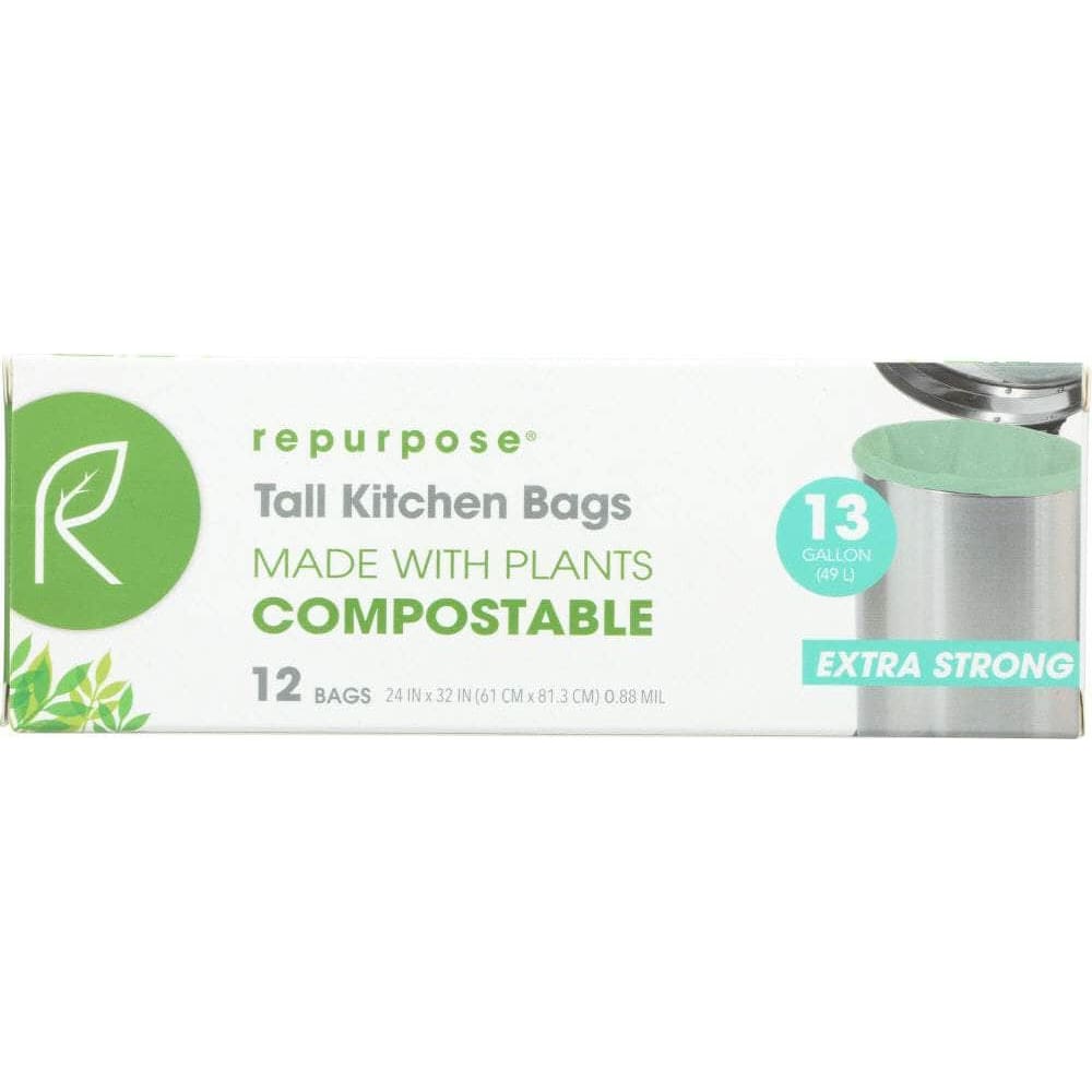 Repurpose Repurpose Compostable Extra Strong Tall Kitchen Bags 13gal, 12 ea