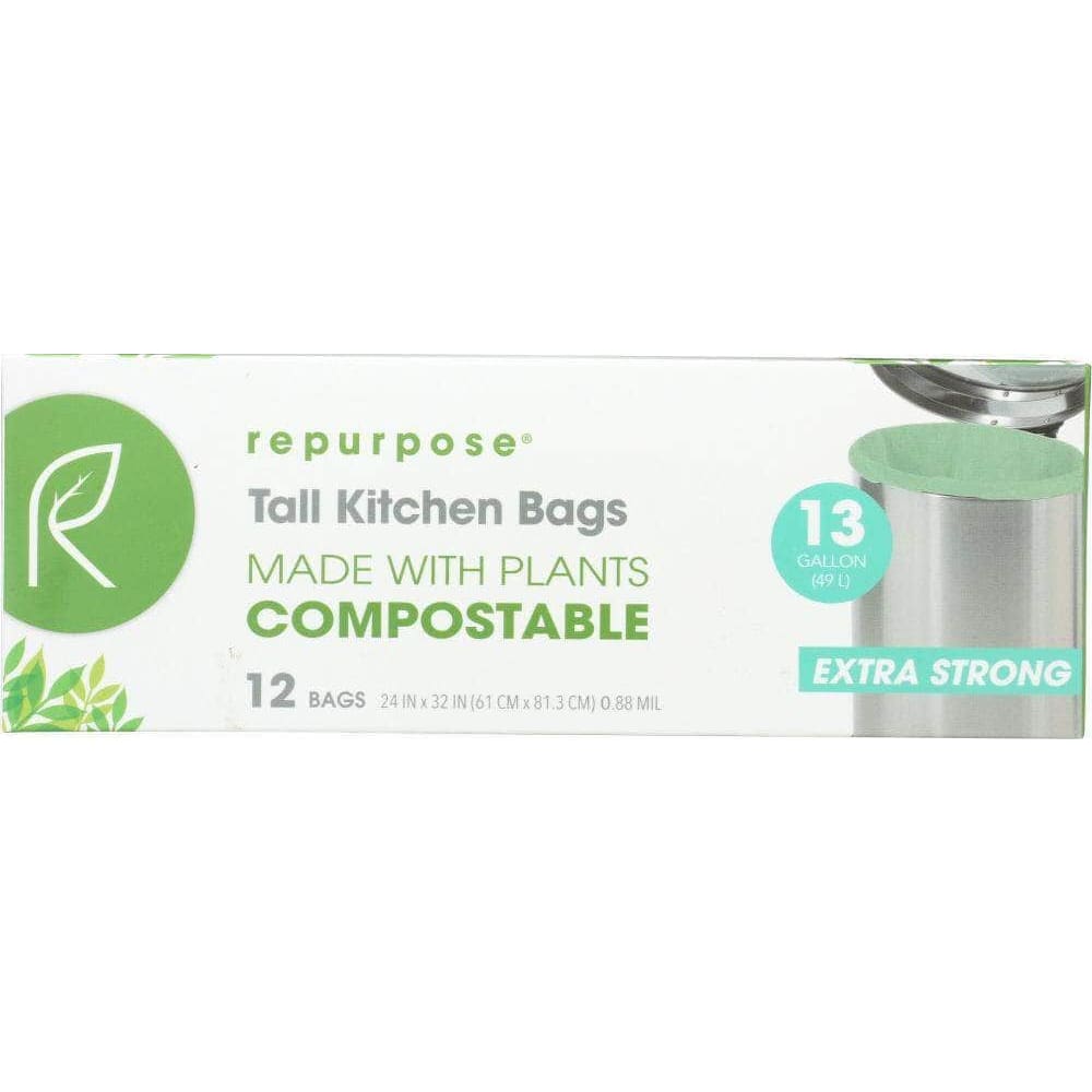 Repurpose Repurpose Compostable Extra Strong Tall Kitchen Bags 13gal, 12 ea