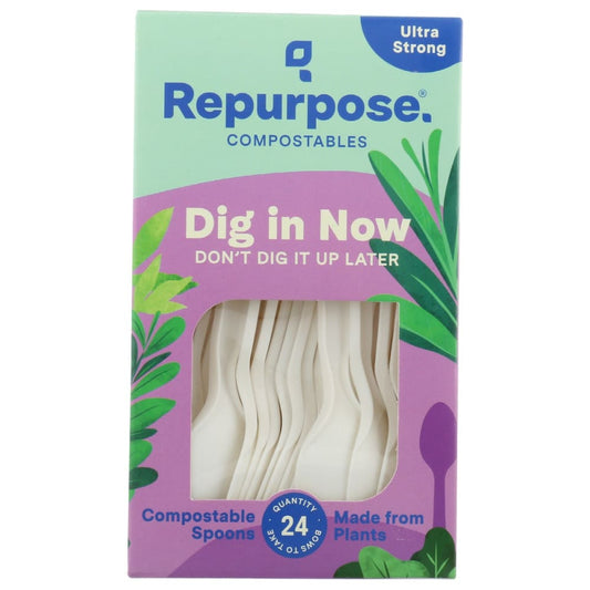 REPURPOSE: Compostable Spoons 24 ea (Pack of 5) - Household Products > DISPOSABLE CUPS & DINNERWARE - REPURPOSE