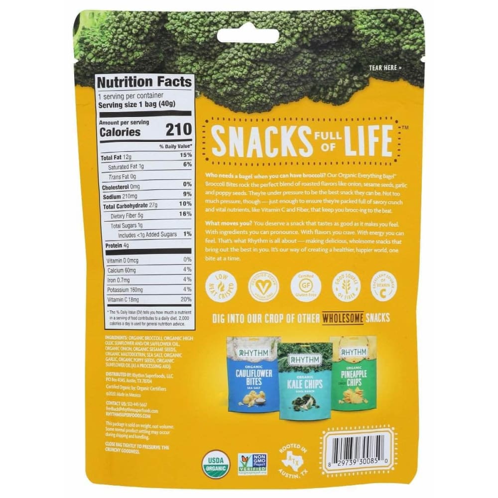 RHYTHM SUPERFOODS Rhythm Superfoods Bite Brocli Evrythng Bagl, 1.4 Oz