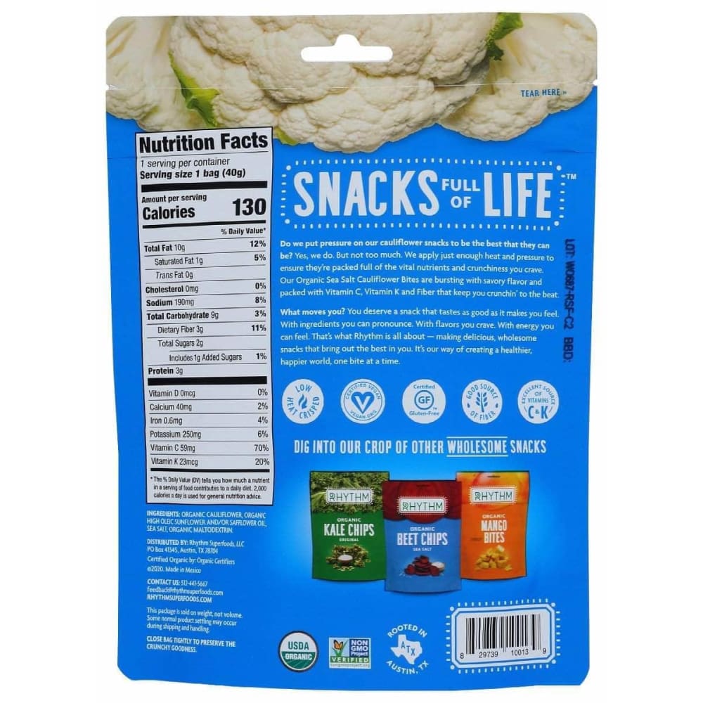 RHYTHM SUPERFOODS Rhythm Superfoods Bites Cauliflwr Sea Salt, 1.4 Oz