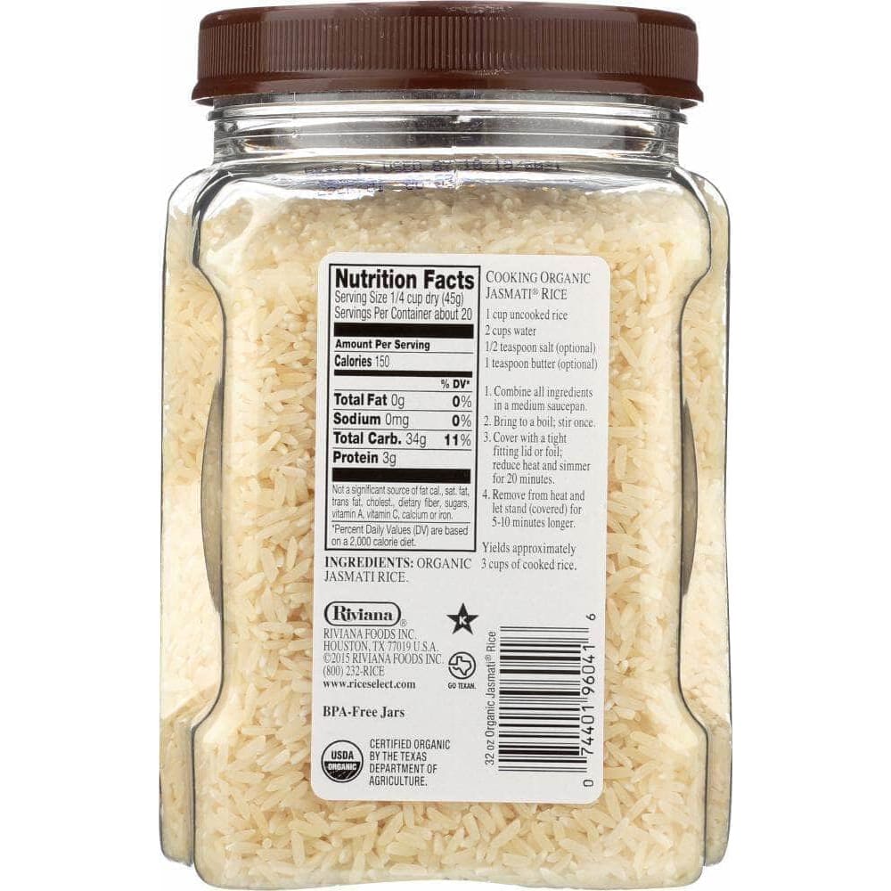 RICESELECT Riceselect Organic Jasmati White Rice, 32 Oz