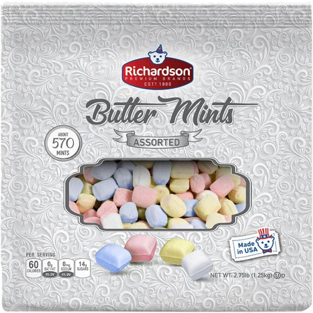 RICHARDSON BRANDS Grocery > Chocolate, Desserts and Sweets > Breath Fresheners and Gums RICHARDSON BRANDS: Butter Mint Wedding Assorted, 2.75 lb