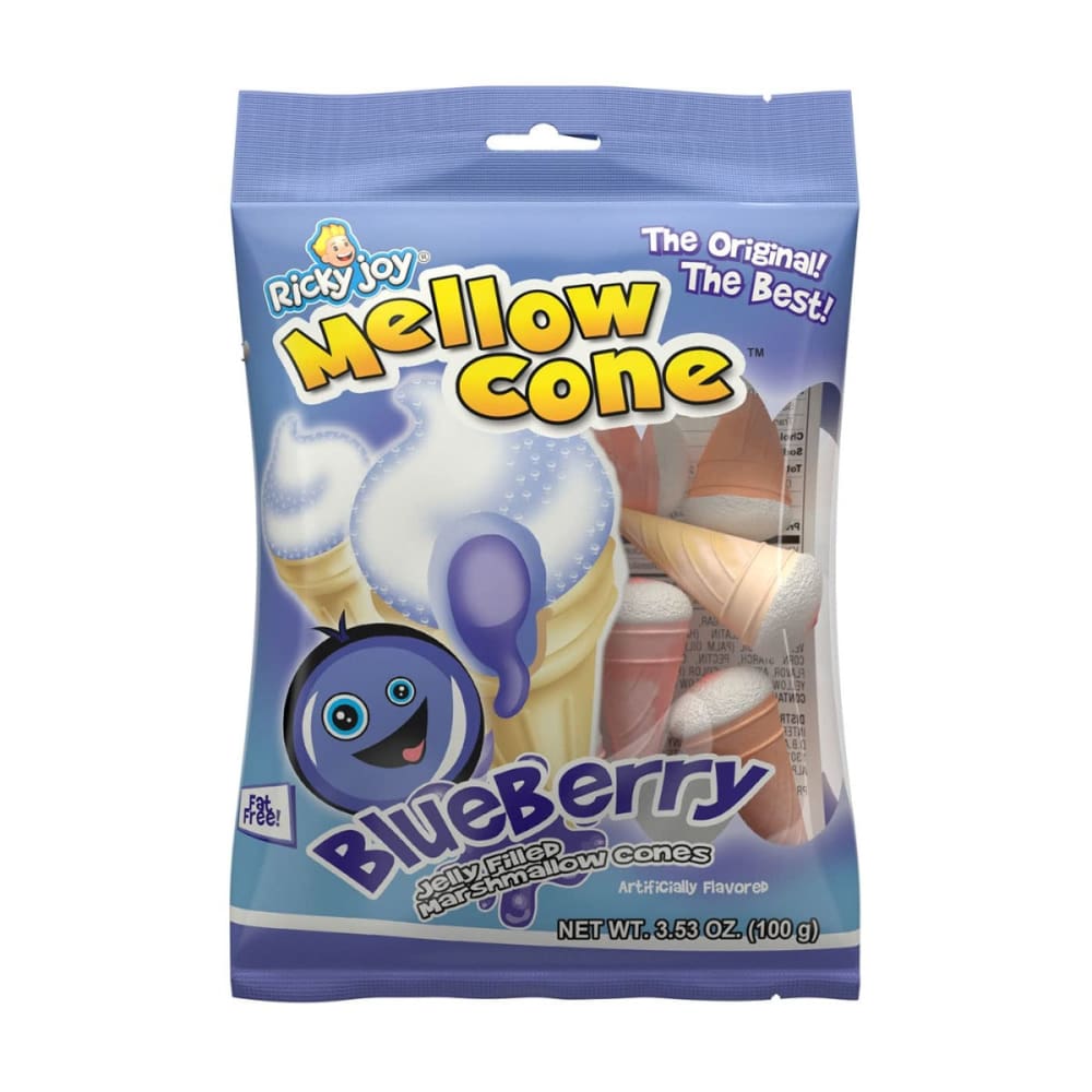 RICKY JOY: Mellow Cone Blueberry 3.53 oz (Pack of 5) - Grocery > Chocolate Desserts and Sweets > Candy - RICKY JOY