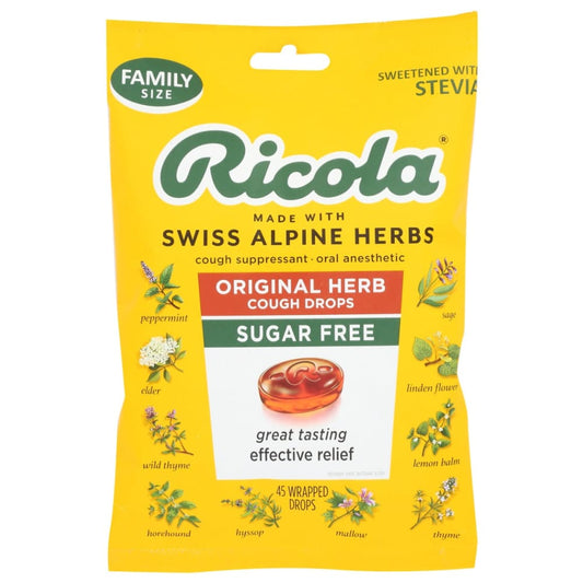 RICOLA: Original Herb Cough Drops Sugar Free 45 pc (Pack of 4) - Health > Natural Remedies > Cold Flu Cough Sore Throat - RICOLA