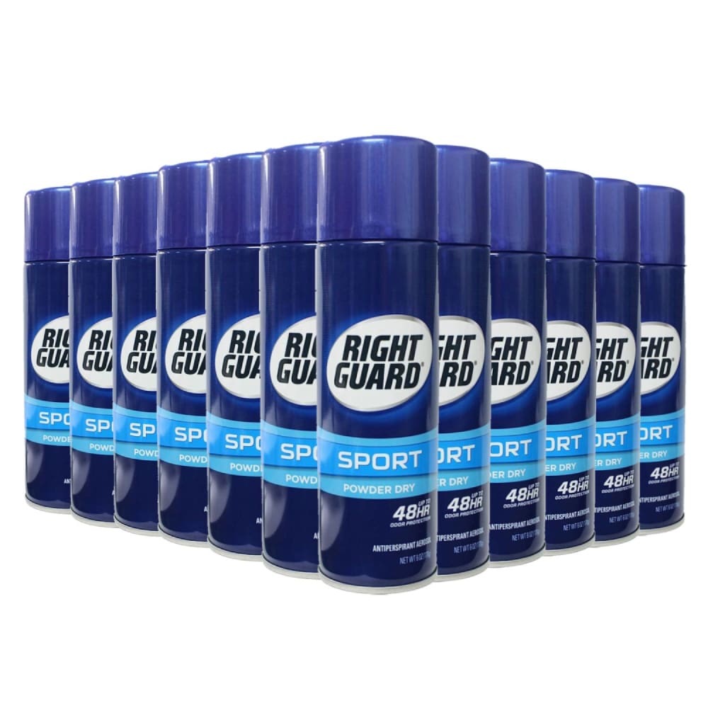 Right Guard Spray Sport Powder Dry Antiperspirant, 6 oz 12 Pack