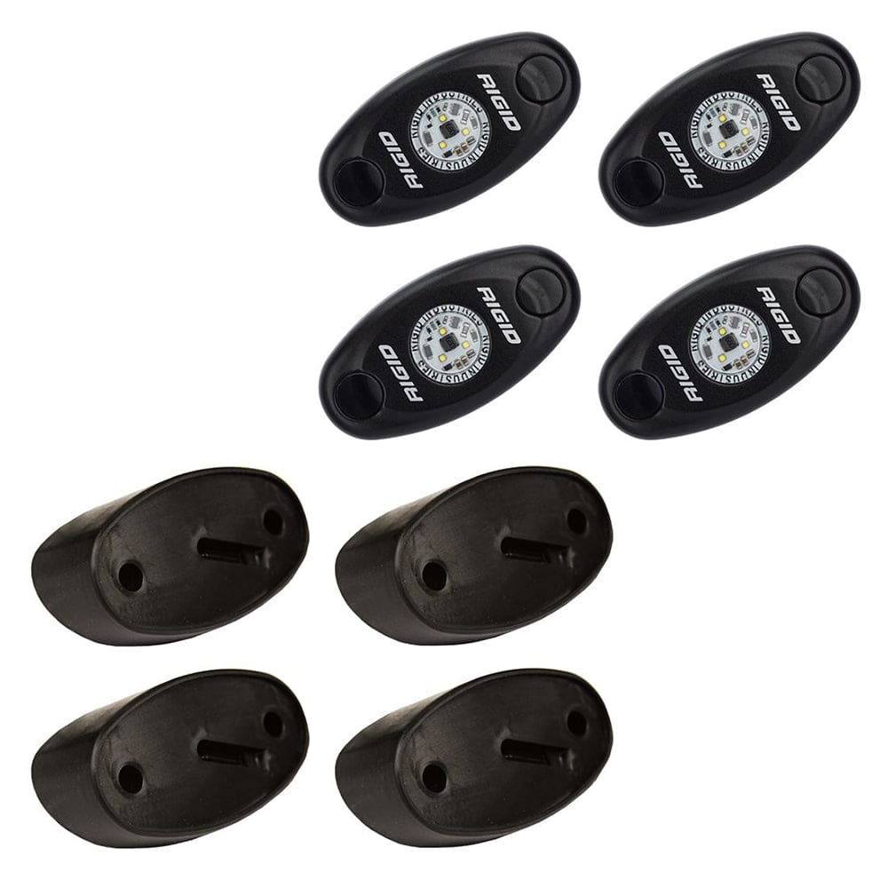 RIGID Industries A-Series Rock Light Kit - 4 Amber Lights - Black - Lighting | Interior / Courtesy Light - RIGID Industries