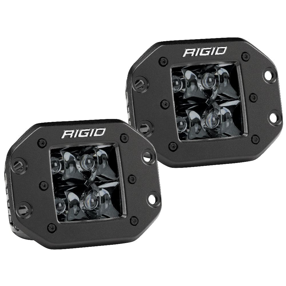 RIGID Industries D-Series PRO Flush Mount - Spot LED - Midnight Edition - Pair - Black - Lighting | Flood/Spreader Lights - RIGID Industries