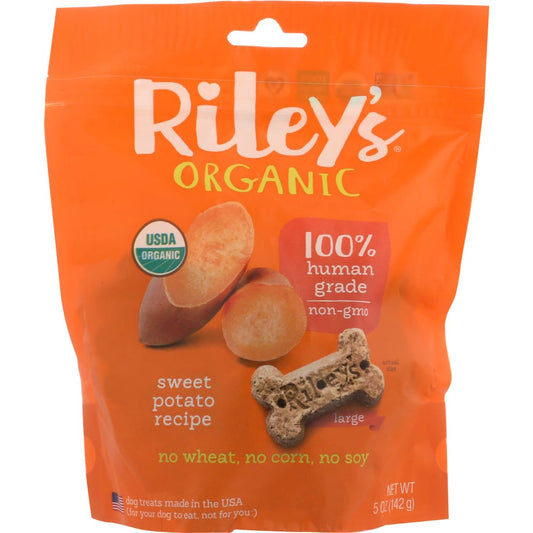 RILEYS ORGANICS: Large Bone Sweet Potato Dog Treat 5 oz (Pack of 4) - Pet > Dog Treats - RILEYS ORGANICS