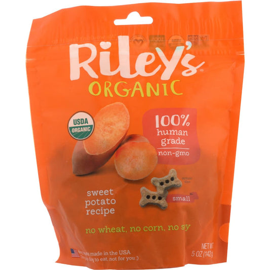 RILEYS ORGANICS: Small Bone Sweet Potato Dog Treat 5 oz (Pack of 4) - Pet > Dog Treats - RILEYS ORGANICS