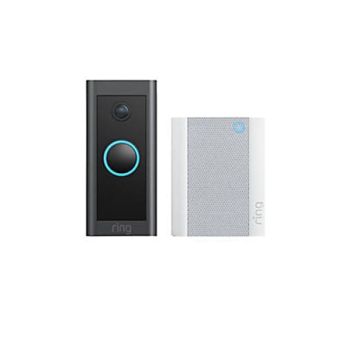 Ring Wired Video Doorbell and Chime with Yard Sign - Black/White - Home/TV & Electronics/Smart Home/Smart Home Security & Monitoring/ - Ring