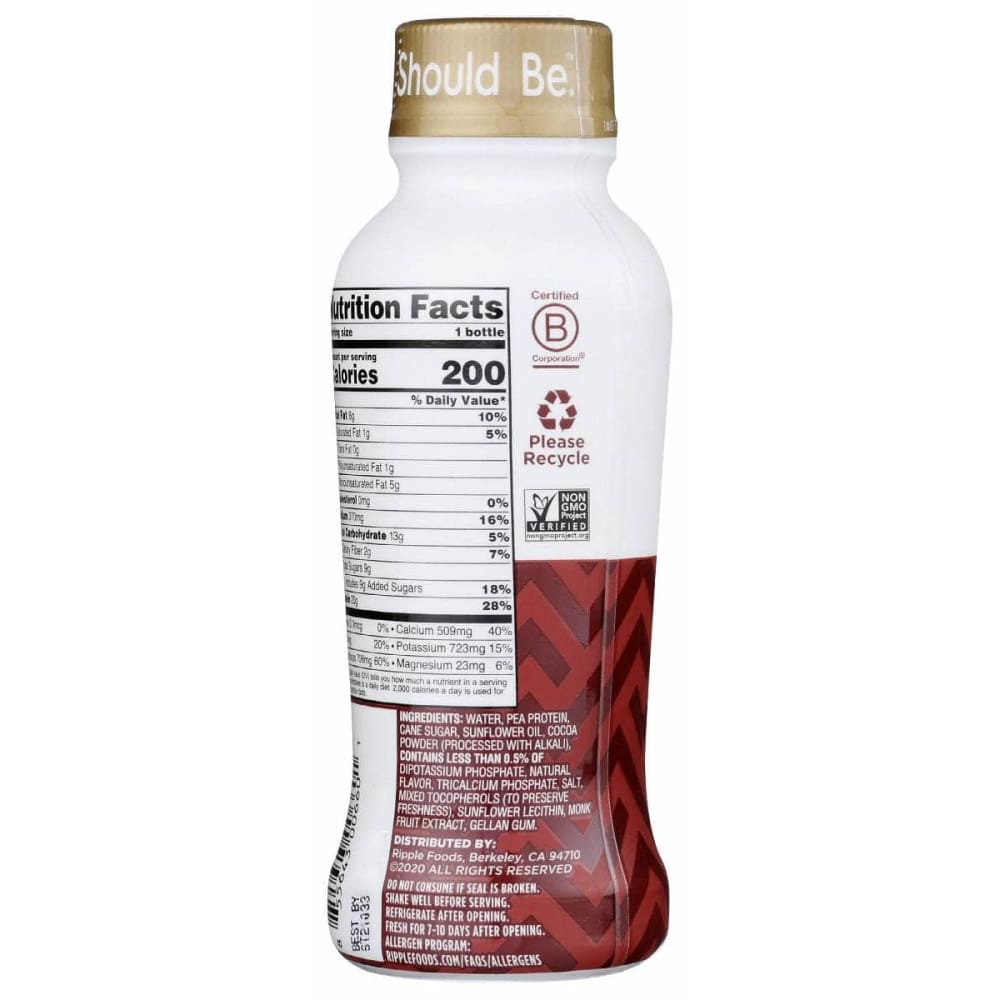 RIPPLE Vitamins & Supplements > Protein Supplements & Meal Replacements RIPPLE Chocolate Protein Shake, 12 fo