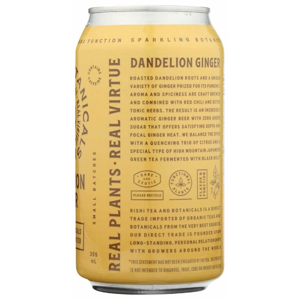 RISHI TEA Rishi Tea Beverage Sparkling Dandelion Ginger, 12 Fo