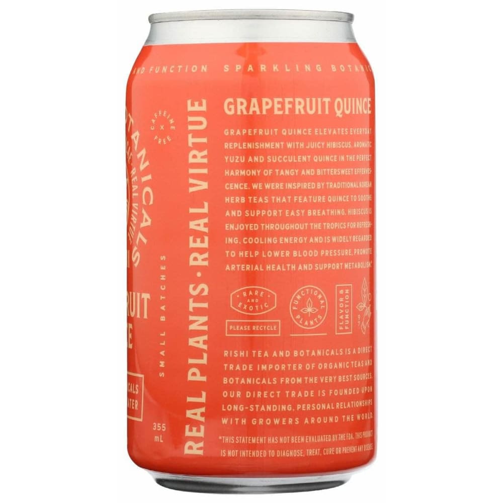 RISHI TEA Rishi Tea Beverage Sparkling Grapefruit Quince, 12 Fo