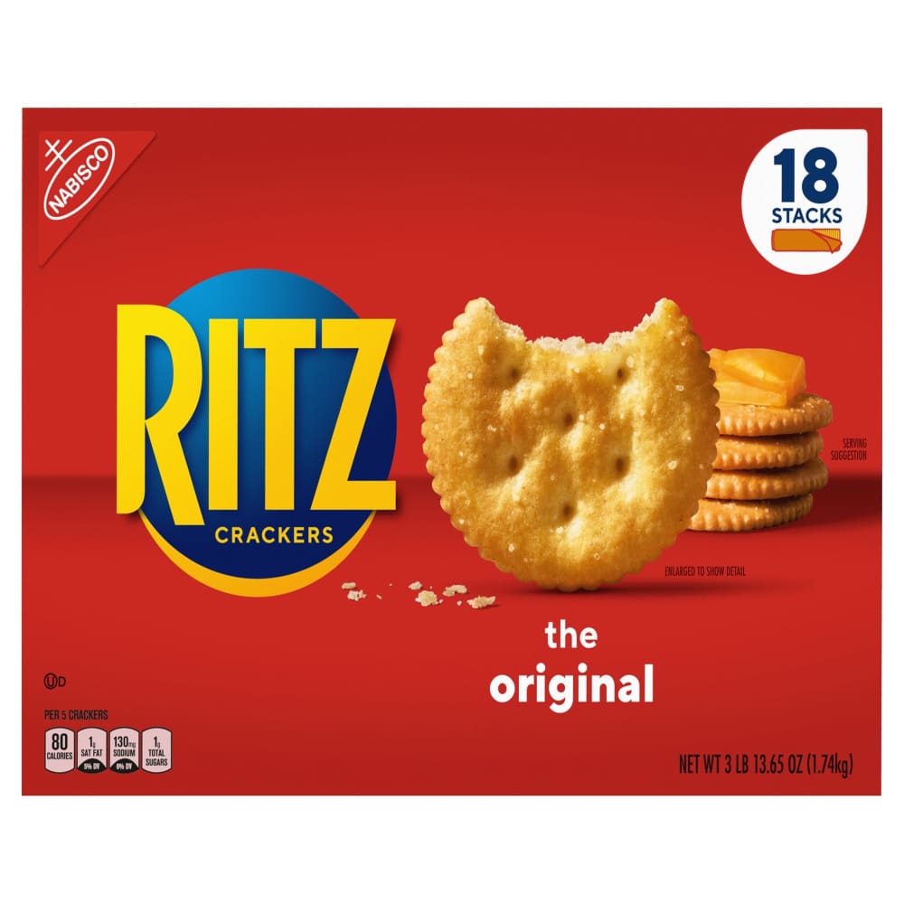 Ritz Original Crackers 18 pk. - Home/Grocery Household & Pet/Canned & Packaged Food/Snacks/Salty Snacks/ - Nabisco