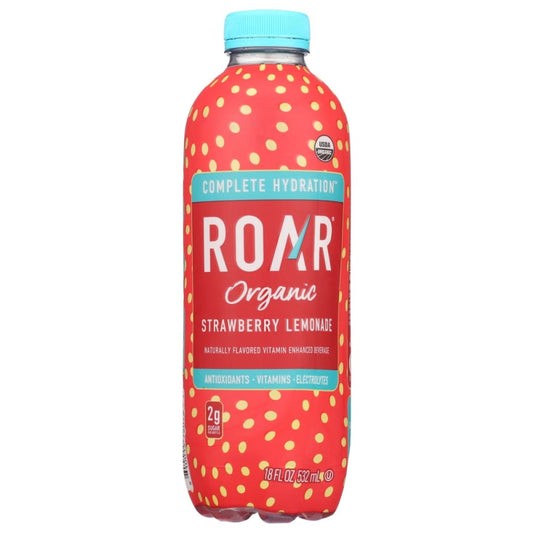 ROAR BEVERAGE: Bev Strawberry Lemonade 18fo (Pack of 6) - Beverages > Beverages - ROAR BEVERAGE