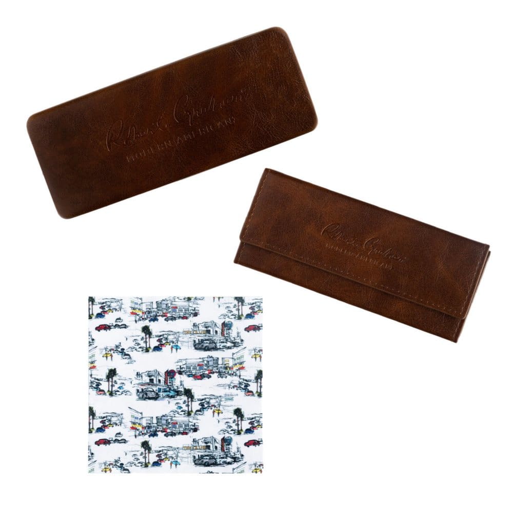 Robert Graham Americana Brown Multi Case + Cloth - Eyeglass Accessories - Robert Graham