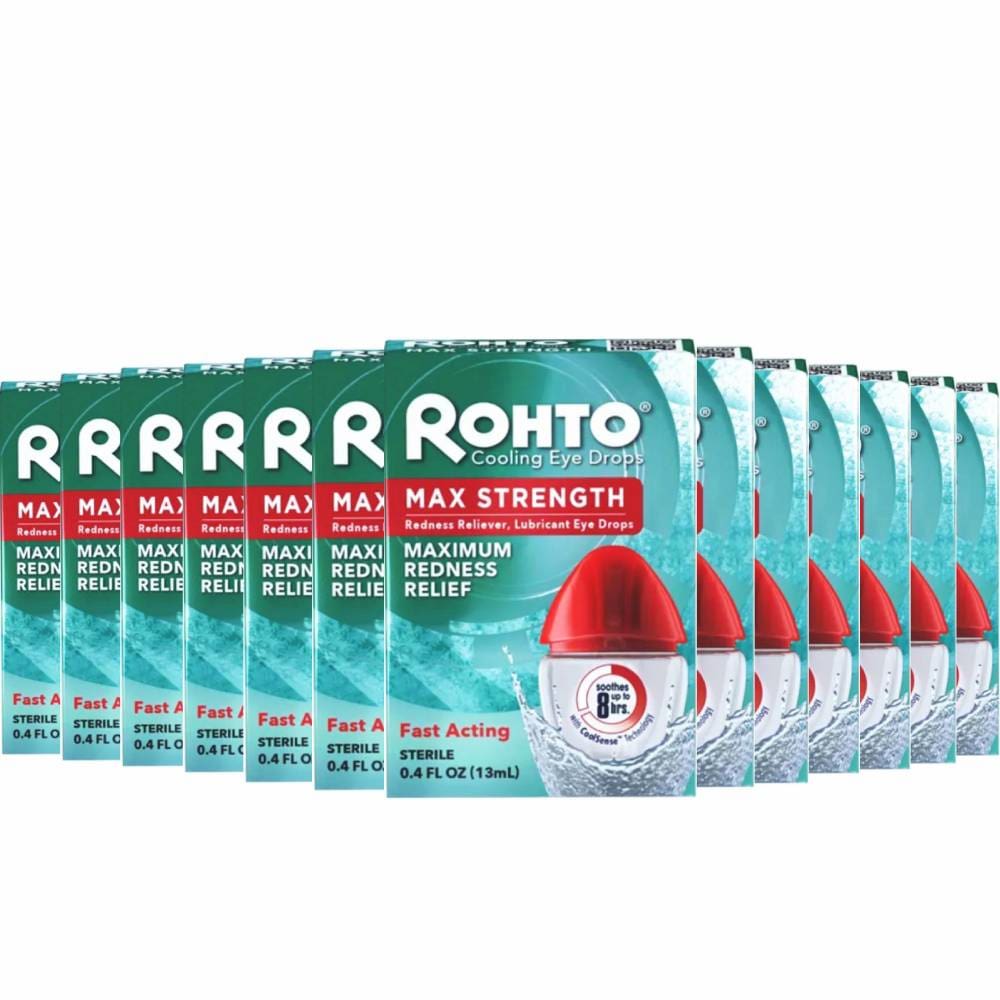 Rohto Cool Max Maximum Redness Relief Cooling Eye Drops - 0.4oz - 24 Pack - Rohto