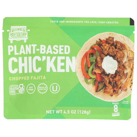 ROLLINGREENS: Chopped Fajita Plant Based Chicken 4.5 oz (Pack of 3) - Grocery > Pantry > Food - ROLLINGREENS