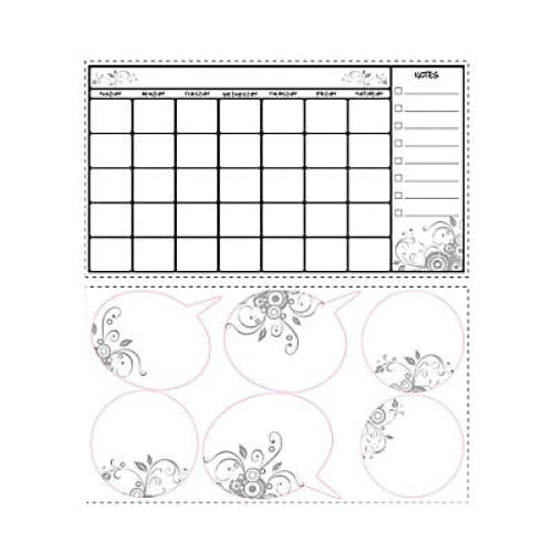 RoomMates Dry Erase Calendar Peel and Stick Wall Decal 7 ct. - White - Home/Office & School Supplies/General Supplies/ - RoomMates