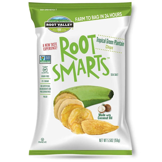 ROOT SMARTS: Chips Plantain Ccnut Oil 5.5 oz (Pack of 5) - Snacks Other - ROOT SMARTS