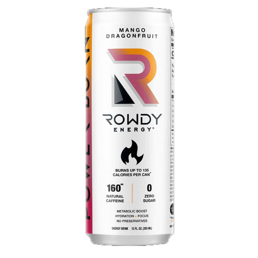 ROWDY ENERGY: Beverage Power Burn Mango Dragon fruit 12 FO (Pack of 5) - Grocery > Beverages > Energy Drinks - ROWDY ENERGY