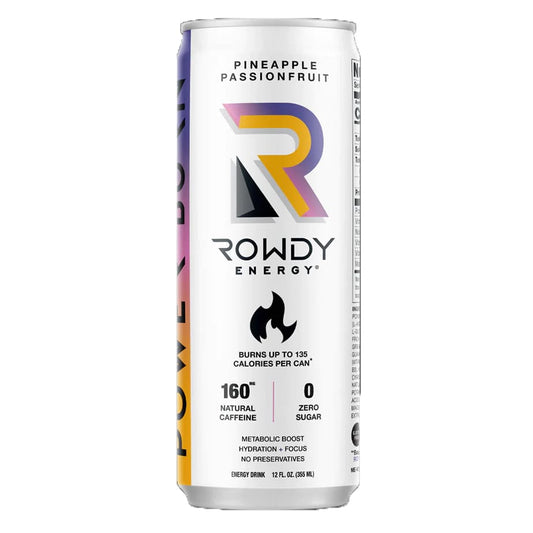 ROWDY ENERGY: Beverage Power Burn Pineapple Passionfruit 12 FO (Pack of 5) - Grocery > Beverages > Energy Drinks - ROWDY ENERGY