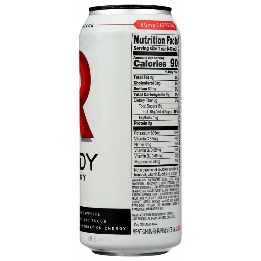 ROWDY ENERGY Grocery > Beverages > Energy Drinks ROWDY ENERGY: Drink Energy Cherry Lime, 16 fo