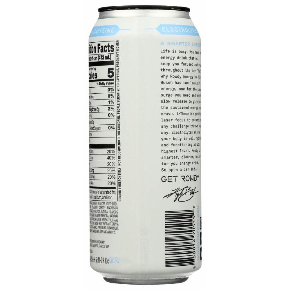 ROWDY ENERGY Grocery > Beverages > Energy Drinks ROWDY ENERGY: Drink Energy Chisld Ice, 16 fo