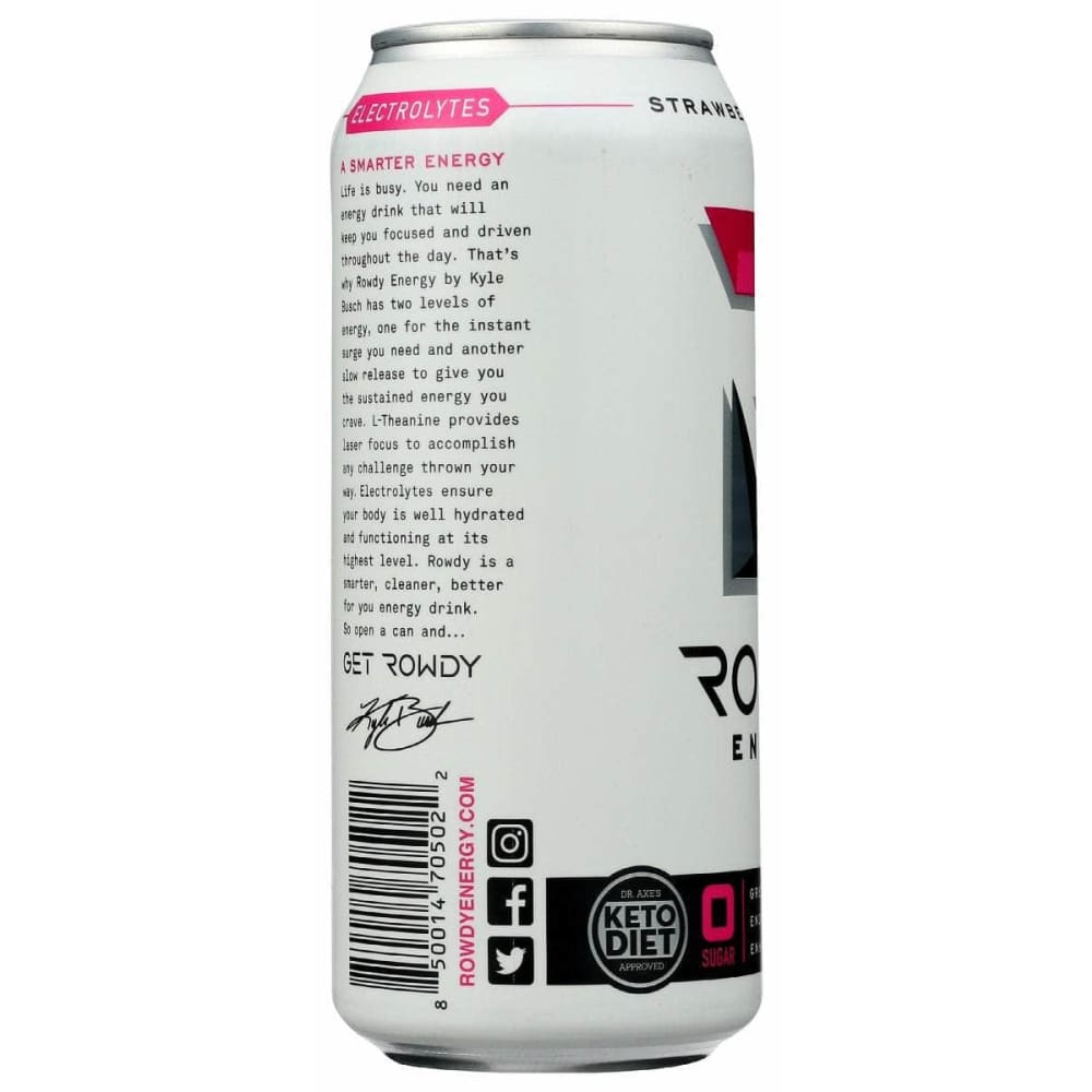 ROWDY ENERGY: Drink Energy Strawberrybry Lemon, 16 fo (Case of 5 ...