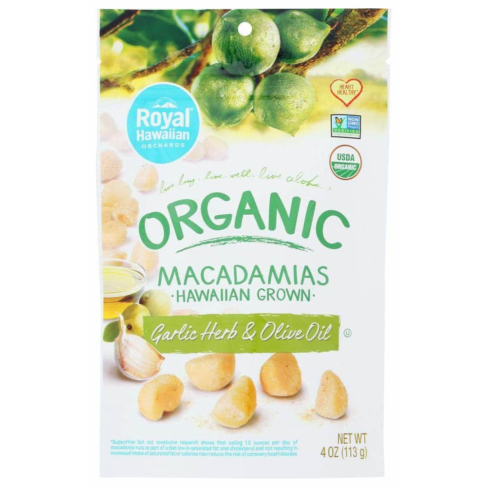 Royal Hawaiian Orchards Royal Hawaiian Orchards Organic Garlic Herb & Olive Oil Macadamia Nuts, 4 oz