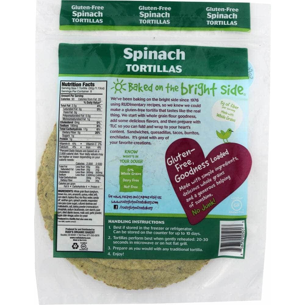 Rudis Rudi's Gluten Free Spinach Tortillas, 9 oz