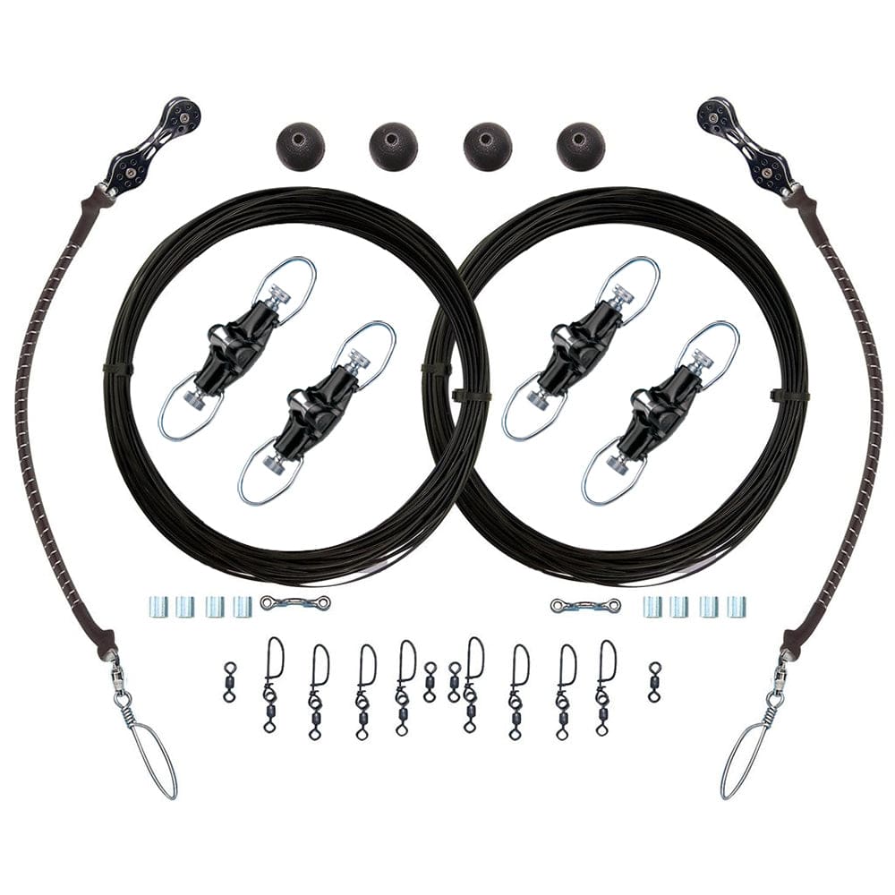 Rupp Double Rigging Kit w/ Nok-Outs - 320’ Black Mono - Hunting & Fishing | Outrigger Accessories - Rupp Marine