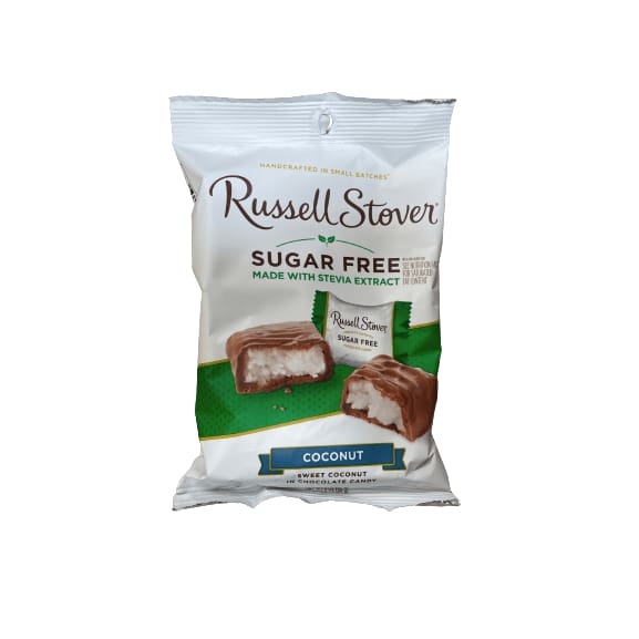 Russell Stover Russell Stover Sugar Free Coconut with Stevia – Sweet Coconut in Chocolate Candy, 3 oz. Bag